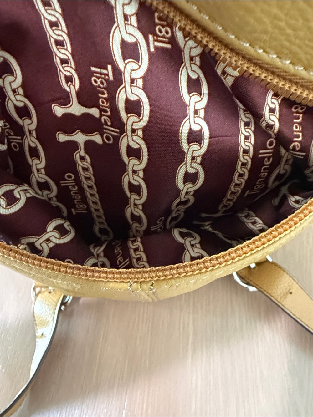 Tignanello Tan Pebble Leather Backpack - Picture 12 of 15